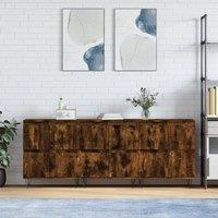 Berkfield Home Sideboards 3 pcs Smoked Oak Engineered Wood in Brown