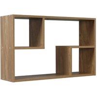 Kelvenix Rectangular Wooden Floating Wall Mounting Shelf Display Unit Storage in Brown