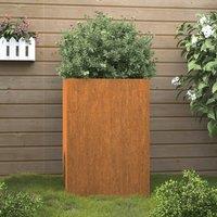 Berkfield Home Planter 52x48x75 cm Corten Steel in Brown | Size: 52 x 48 x 75 cm