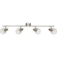 Netlighting Texas Ceiling Spotlight Bar Nickel Matt 4x E14 in Grey