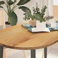 Berkfield Home Table Top Light Brown 120x60x2 cm Solid Wood Oak Oval in Grey | Size: 120 x 60 x 2 cm