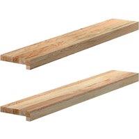 Berkfield Home Window Sills 2 pcs Untreated 90x15x2 cm Solid Wood Oak in Brown | Size: Medium