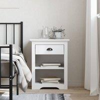 Berkfield Home Bedside Cabinet BODO White 53x38.5x66 cm Solid Wood Pine