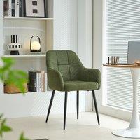 SONARA Modern Single Dining Chair with Plush Chenille Fabric in Green