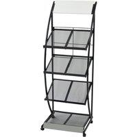 Berkfield Home Magazine Rack 47x40x134 cm Black & White A4 | Size: 47 x 40 x 134 cm