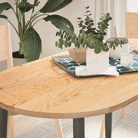 Berkfield Home Table Top 120x60x2 cm Solid Wood Oak Oval in Brown | Size: 120 x 60 x 2 cm