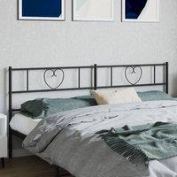 Berkfield Home Metal Headboard Black 180 cm