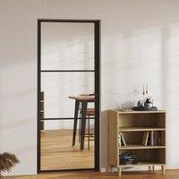Berkfield Home Interior Door ESG Glass & Aluminium 83x201.5 cm Black