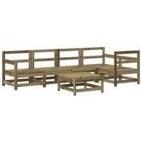 Berkfield Home 6 Piece Garden Lounge Set Impregnated Wood Pine in Brown