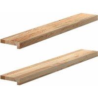 Berkfield Home Window Sills 2 pcs Untreated 100x15x2 cm Solid Wood Oak in Brown | Size: Medium