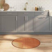 Berkfield Home Rug Round Brown80 cm Bamboo in Brown | Size: Medium