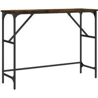 Berkfield Home Console Table Smoked Oak 100x32x75 cm Engineered Wood in Brown | Size: 100 x 32 x 75 cm