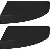 Berkfield Home Floating Corner Shelves 2 pcs Black 25x25x3.8 cm MDF