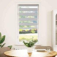 Berkfield Home Zebra Blind Light Grey 55x100 cm Fabric Width 50.9 cm Polyester
