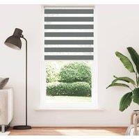 Berkfield Home Zebra Blind Dark Grey 95x230 cm Fabric Width 90.9 cm Polyester