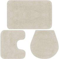 Berkfield Home Bathroom Mat Set 3 Pieces Fabric White