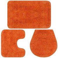 Berkfield Home Bathroom Mat Set 3 Pieces Fabric Orange