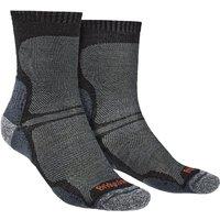 Bridgedale Men's Hiking Ultralight T2 Merino Wool Performance Crew Socks in Black | Size: 6-8