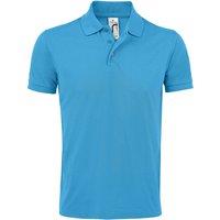 SOL'S Men's Prime Pique Plain Short Sleeve Polo Shirt in Aqua | Size: 4XL