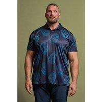 BadRhino Men's Skull Print Polo Shirt in Blue | Size: XL