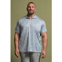 BadRhino Men's Marble Print Polo Shirt in Grey | Size: 2XL
