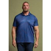 BadRhino Men's Marble Print Polo Shirt in Blue | Size: 1XL