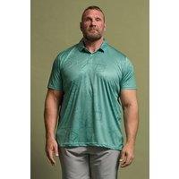 BadRhino Men's Floral Print Polo Shirt in Green | Size: 1XL