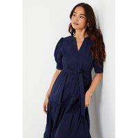 Dorothy Perkins Women's Petite Poplin Shirt Dress in Navy | Size: 12