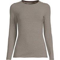 Lands' End Women's Cotton Modal Long Sleeve Crew Neck Top in Brown | Size: 10-12