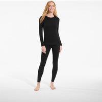 Lands' End Women's Petite Cosy Thermaskin Crew Neck Thermal Top in Black | Size: 14-16