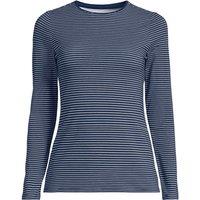 Lands' End Women's Cotton Modal Long Sleeve Crew Neck Top in Navy | Size: 14-16
