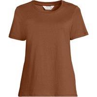 Lands' End Women's Petite Supima Crew Neck T-Shirt in Brown | Size: 10-12