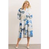 Klass. Women's Watercolour Printed Lightweight Relaxed Fit Dress in Green | Size: 16