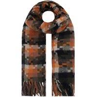 Vellin Women's Wool-Blend Pixel Pattern Oversized Scarf in Orange