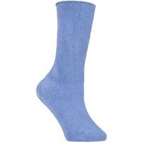 SOCKSHOP Iomi Women's 1 Pair FootNurse Oedema Extra Wide Cotton Socks in Blue | Size: 4-7