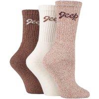 Jeep Women's 3 Pair Cushioned Foot Cotton Boot Socks in Tan | Size: 4-8