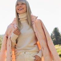 Lands' End Women's Cashmere Roll Neck Jumper in Ivory | Size: 14-16