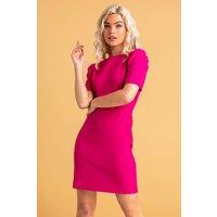 Dusk Women's Puff Sleeve Shift Dress in Fuchsia | Size: 6