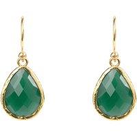 Latelita Women's Petite Drop Earrings Green Onyx Gold