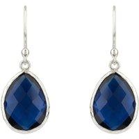 Latelita Women's Petite Drop Earrings Sapphire Hydro Silver in Blue