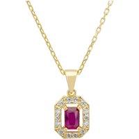 Latelita Women's Whistledown Gemstone Pendant Necklace Ruby Gold in Red