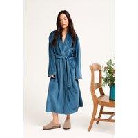 Pretty You London Women's Velour Longline Robe in Teal | Size: S/M