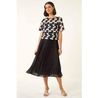 Roman Women's Lace Overlay Pleated Midi Dress | Size: 16