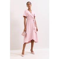 Phase Eight Women's Julissa Short Sleeve Wrap Dress in Baby Pink | Size: 24