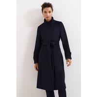 Phase Eight Women's Belted Funnel Collar Coat in Dark Navy | Size: 14