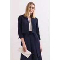 Phase Eight Women's Catherine Cropped 3/4 Sleeve Jacket in Dark Navy | Size: 18