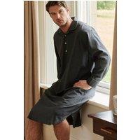 British Boxers Men's "Slate" Cotton Twill Nightshirt in Dark Grey | Size: 2XL