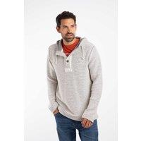 Weird Fish Men's Bakersfield Button Neck Macaroni Hoodie in Cream | Size: Medium