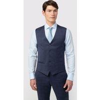 Alexandre Silver Label Men's Slim Fit Italian Ink Check Waistcoat in Navy | Size: 40R
