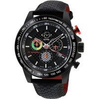 GV2 Men's Scuderia 9923 Black Leather Chronograph Date Swiss Quartz Watch